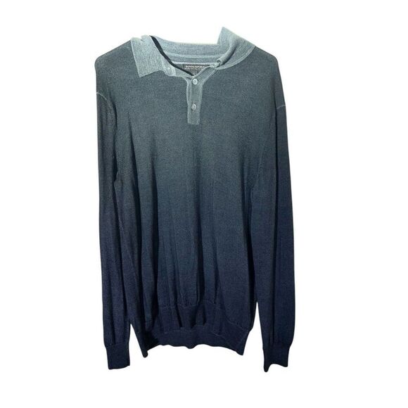 Banana‎ Republic Sweater Men's Large Gray Ribbed Italian Yarn 100% Merino Wool - Picture 1 of 4